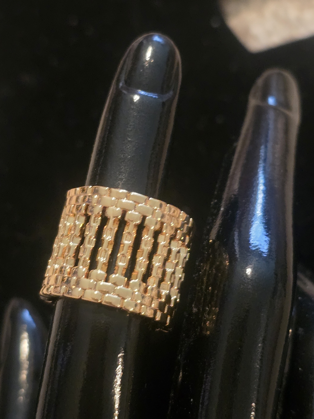 22kgp Dubai Jewelry Gold-Tone Wide Mesh Statement Ring - Women Jewelry